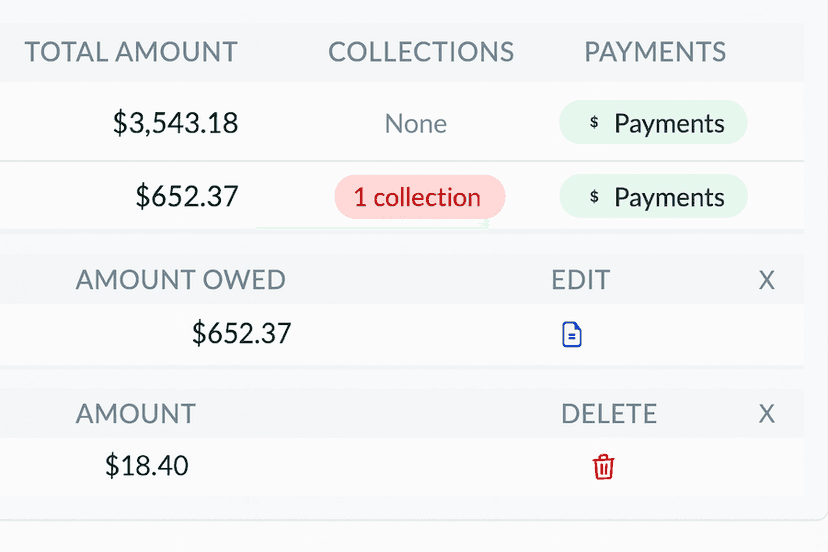 Track collections and payments